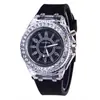 Relógio de pulso luminoso com strass LED, estilo Harajuku, tendência da moda coreana, para homens e mulheres, estudantes, casal, de gelatina, com ponteiro de quartzo