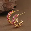 Pendientes de moda transfronterizos europeos y americanos, exquisitos, sencillos, brillantes, con forma de C y circonita, con diseño único para el trabajo