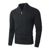 Comercio exterior transfronterizo otoño e invierno cárdigan de punto con cremallera para hombre moda casual europea y americana talla grande chaqueta suéter de cuello alto ropa para hombre