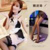 Uniforme de lencería sexy, traje de sirvienta tentación, diadema de encaje transparente, delantal de sirvienta en casa