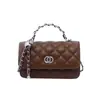Bolso de nicho estilo coreano con cierre de cadena, nuevo bolso de hombro de moda con estampado de diamantes, versátil y elegante para ir al trabajo, bolso cruzado cuadrado pequeño