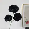 Flores Artificiais Pretas para Salão de Cerimônia de Casamento Arranjos de Flores, Flores Artificiais Atacado de Fabricante, Materiais Florais para Casamento de Hotel, Flores Artificiais Pretas