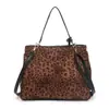 Bolso Tote Estampado de Leopardo Moda Europea y Americana, Bolso de Mano Elegante de Gama Alta para Viajar, Bolso de Hombro Casual de Gran Capacidad para Primavera