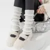 Estilo Popular Novo Outono e Inverno Meias Básicas Caneladas Slouch Lã Tricotada Quentes Meias JK para Panturrilha para Mulheres