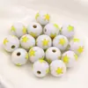 Contas Estrela de Cinco Pontas Bicolor Contrastantes de 12mm com Furo Reto Material para Acessórios de Corrente de Celular Colar de Joias Artesanais DIY