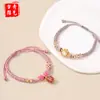 Pulsera Nudo Flor de Durazno DIY Hecha a Mano Hilo Rojo para Cuentas, Hilo de Pulsera Infantil Semiterminado al por Mayor