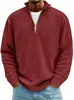 Nova Camisa Polo Moletom Casual Masculina Amazon Outono/Inverno 2026 com Gola Alta e Zíper em Veludo Cotelê Manga Longa