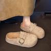 Zapatos Birkenstock de Suela Gruesa con Mayor Altura, Medias Pantuflas Deslizables con Puntera para Mujer, Zapatos Birkenstock Versátiles Nuevos Otoño 2025