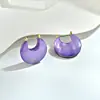Brincos de Lua Roxa para Mulheres, Luxo Leve, Moda de Alta Qualidade, Brincos de Uso Diário em Forma de U, Design de Nicho, Presilhas de Orelha de Imitação de Concha