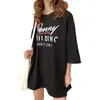 Camiseta de Manga Corta de Algodón Puro con Estampado de Letras Estilo Coreano High Street para Mujer Verano 2025 Nuevo Estilo Americano Holgado Perezoso Bf Top