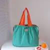 Bolsa de compras plegable protección ambiental hombro portátil bolsa de almacenamiento portátil supermercado gran capacidad impermeable en stock entrega de una sola pieza