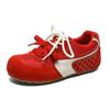 Sapatos Femininos Fofos e Peculiares 2026 Primavera Novos Couro Genuíno Boca Rasa Sapatos de Treino Alemães Leves Respiráveis Sapatos Casuais Esportivos