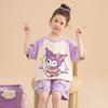 Pijama de Algodón Puro para Niñas, Verano para Niños, Delgado, Manga Corta, Conjunto de Dos Piezas para Bebé, Niñas Grandes, Ropa de Casa para Padres e Hijos