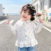Camisa Botões Multicor Fofa Estilo Coreano para Meninas Estilo Primavera e Outono 2026 Nova Moda Infantil Top Estiloso para Menininha