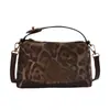 Bolsa pequena versátil retrô de comércio exterior para mulheres, nova coleção outono/inverno 2026, bolsa de alta qualidade com estampa de leopardo, bolsa de ombro e bolsa transversal da moda