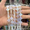 14mm Piedra Natural Cristal Ágata Plano Trébol de Cuatro Hojas Pulsera DIY Collar Accesorios de Joyería Productos Semiacabados Venta al por Mayor