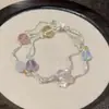 Pulsera de Cuentas Coloridas con Diseño Ondulado Dulce de Verano con Colgantes Florales Frescos Estilo Bosque, Accesorios de Pulsera Apilables