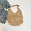Bolsa de Tecido Grande Capacidade Chique Primavera Verão Feminina 2026 Nova Tendência Estilo Coreano Moda Bolsa Tote Vazada Bolsa de Ombro