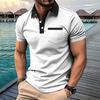 Estação independente ebay transfronteiriço europeu e americano dos homens lapela moda slim peito bolso manga curta dos homens T-shirt camisa polo