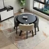 Mesa de comedor plegable que ahorra espacio para uso doméstico en apartamentos pequeños, juego de mesa y sillas para reuniones en tiendas, mesa redonda de recepción para ocio