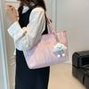 Bolsa Tote Portátil de Gran Capacidad para Mujer 2025 Verano Nuevo Color de Contraste Rayas Casual Versátil Bolso de Hombro de Alta Gama