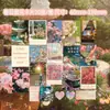 Cartão Postal de Paisagem de Primavera de Nicho Atmosfera Cartão Postal Literário de Alto Padrão Decoração de Parede de Fundo para Quarto de Dormitório Adesivo de Parede Decorativo para Mulheres
