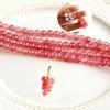 Cuentas de vidrio con grietas de hielo rojas para Año Nuevo, cuentas de bambú hechas a mano, collares, pulseras y accesorios de joyería.