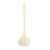 Conjunto de utensílios de cozinha em silicone branco leitoso estilo nórdico, resistente ao calor, antiaderente, inclui espátula, concha de sopa de silicone e escumadeira para culinária caseira