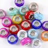 Cuentas de Resina Jelly Arcoíris Imitación Esmalte Remolino Acuarela Agujero Grande de 14 mm Cuentas Espaciadoras Accesorios para Pulseras DIY Cuentas Sueltas