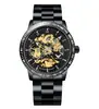 Transmisión en Vivo Popular Reloj para Hombre Mecánico Totalmente Automático Pieza Única Envío Directo Correa de Acero Negro Reloj Mecánico Estudiante Masculino