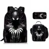 Mochila Estampado de Araña Transfronteriza para Estudiantes de Primaria y Secundaria Set de Tres Piezas Mochila Infantil Bolsa Escolar Bolsa para Comida Estuche Ligero