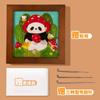 Lã feltro pokes diy material pacote bonito panda foto moldura pintura decoração decoração decoração presente feito à mão