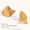 Aretes de tachuelas metálicas geométricas irregulares de venta caliente transfronteriza europea y americana chapados en oro de 18K de acero inoxidable, aretes de diseño nicho