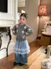 Nueva pieza mágica versátil para niñas: Falda decorativa linda de algodón y malla en capas estilo coreano para niñas pequeñas
