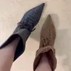 Botas Holgadas de Moda Verano 2026 Puntiagudas Retro Estilo Coreano Tendencia Marrón Ante Con Cordones Botas de Moda