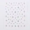 Adesivos de Unha Estilo Laser Estrela Dourada, Prateada, Preta e Branca, Decalques de Unha DIY, Adesivos Multicor para Unhas e Rosto, Estilo Fashion Transfronteiriço