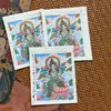 Hotong Nepal Xizang Thangka Pintado à Mão Puro Tara Verde 4*5 [Núcleo de Papelão]