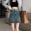 Falda Vaquera Vintage de Otoño para Mujer Talla Grande Forma de Pera, Cintura Alta, Talla Grande, Adelgazante, Bodycon, Falda Corta de Línea A