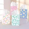 Bolsa de Presente Festa da Primavera Transfronteiriça Flores de Desenho Animado Papel Kraft Bolsa de Compras Dia das Mães Bolsa de Presente