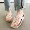 Chanclas Chile Suela Gruesa para Mujer Verano Ropa de Exterior Moda Versátil Florales Chanclas Cuña Antideslizantes Playa Frescas