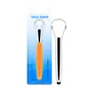 Raspador de Língua Ferramenta de Limpeza Oral com Cabo Plástico, Escova de Língua de Aço Inoxidável 410 Revestida, Embalagem Blister