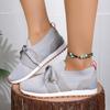 Zapatos Deportivos Plataforma Malla 43 Talla Grande Cordones Zapatos Planos de Mujer Exportación Transfronteriza Zapatos de Mujer 2024 Europeo y Americano Cuatro Estaciones Zapatos Bajos