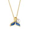 Collar Transfronterizo Estilo Oceánico Simple y Versátil Diseño de Nicho Elegante Elegante Cadena para Clavícula Cola de Pez Collar de Perlas