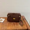 Bolso de Hombro Individual Retro Melange para Mujer 2026 Otoño Bolso de Cadena Cuadros Gamuza