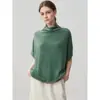 Chaleco de Cachemira con Cuello de Chimenea para Mujer, Chal de Cachemira Versátil sin Mangas de Color Sólido, Suéter de Punto con Mangas de Murciélago, Nuevo Top de Otoño