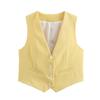 Comercio Exterior Transfronterizo Ropa para Mujer, Estilo Europeo y Americano, Adecuado para Ropa Exterior, Chaleco Casual Ajustado Y2K, Top Corto sin Mangas