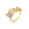 Anillo Abierto de Mariposa Chapado en Cobre Oro 18K Aogu Anillo de Boda con Circonita de Goteo de Aceite Más Vendido en Europa y América Nuevo Producto Transfronterizo