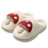 Pantuflas de algodón con forma de hongo para mujer, pantuflas de invierno para pareja, pantuflas cálidas de interior, pantuflas lindas de felpa para hombre, pantuflas de invierno