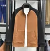 Moletom com Capuz de Lã Au Li Pesado Masculino Outono/Inverno com Pelúcia Espessa Jaqueta Masculina Bloco de Cores Manga Raglan Cardigã Gola Alta Tendência