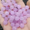 Cuentas de calabaza de color púrpura rosado, cuentas redondas, cuentas sueltas de jade, cuarcita, calabaza de la fortuna de jade, pulsera DIY, collar, accesorios de joyería, cuentas